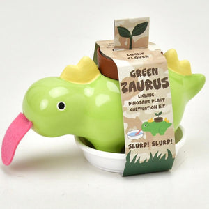 self watering dinosaur planter Green Zaurus